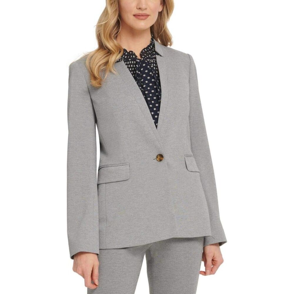 DKNY Blazer Size 16 Jacket Gray Stretch NWOT